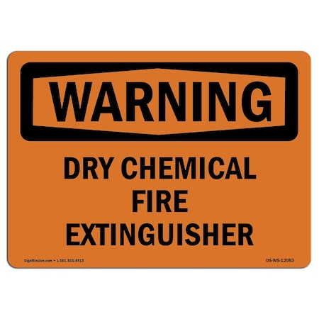 Signmission OSHA Sign, Dry Chemical Fire Extinguisher, 5in X 3.5in Decal, 10PK, 3.5" W, 5" L, Landscape, PK10 OS-WS-D-35-L-12083-10PK